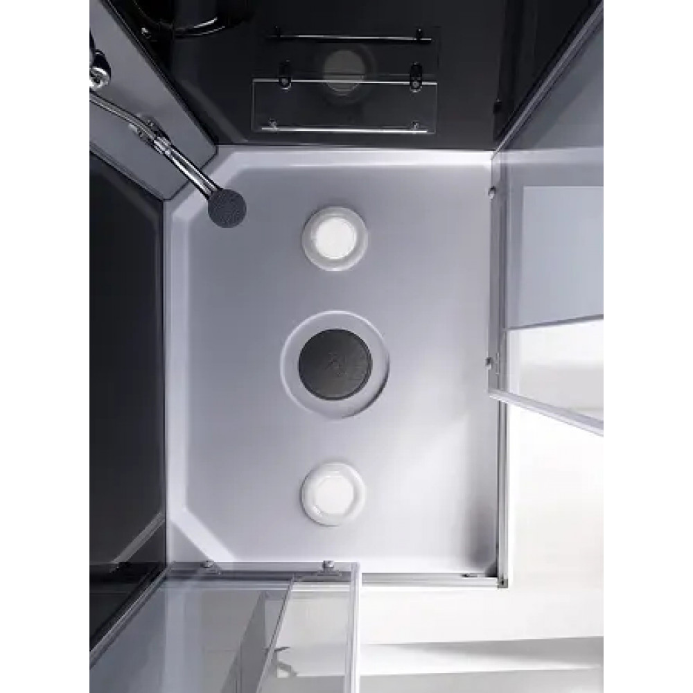 Душевая кабина CS-5180-13L G, 100*80*215 низкая, серая, прямоугольная, стекло 4мм, поддон 13 см