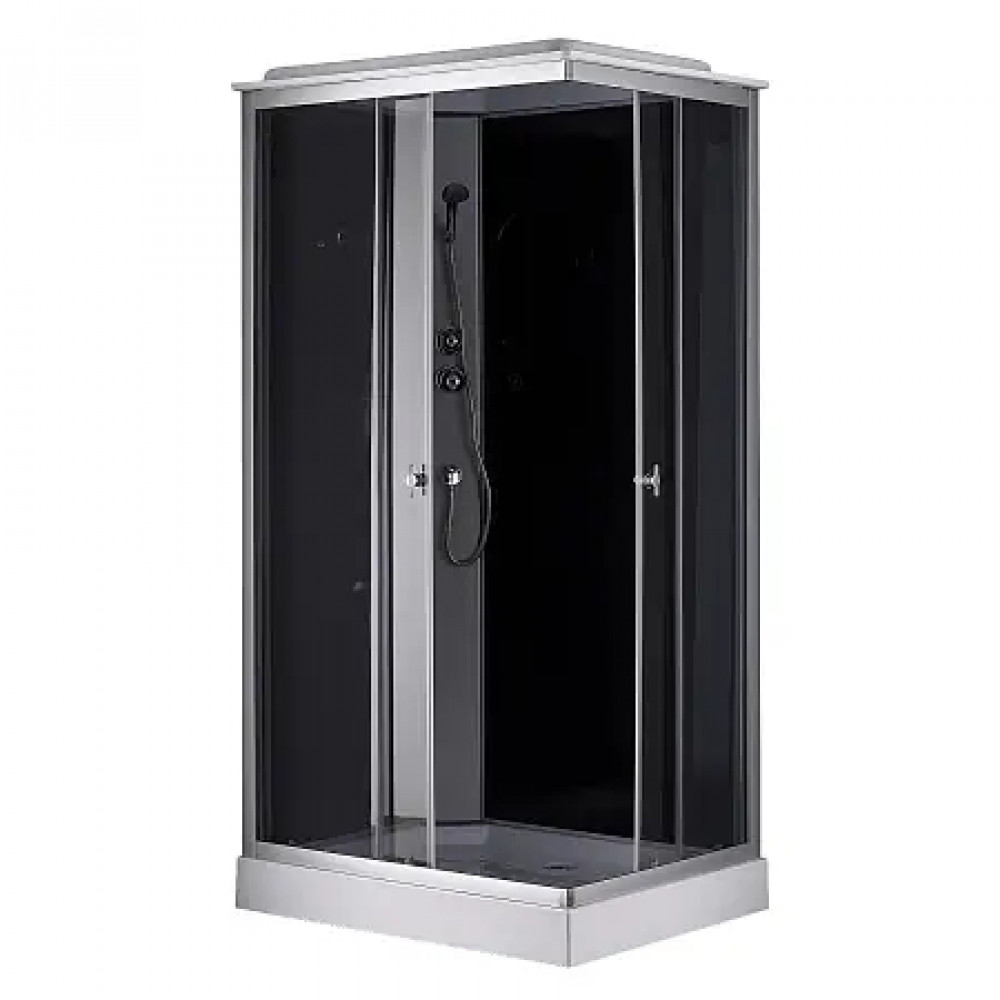 Душевая кабина CS-5180-13L G, 100*80*215 низкая, серая, прямоугольная, стекло 4мм, поддон 13 см
