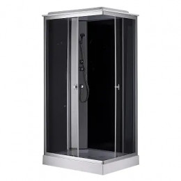 Душевая кабина CS-5180-13L G, 100*80*215 низкая, серая, прямоугольная, стекло 4мм, поддон 13 см