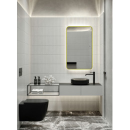 AZARIO зеркало INCANTO-GOLD 600х1000 бесконтактный сенсор, гор./верт.