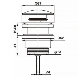Донный клапан для умывальника 1 1/4 латунь, БРОНЗА, CLIC-CLAC, блистер. AZARIO