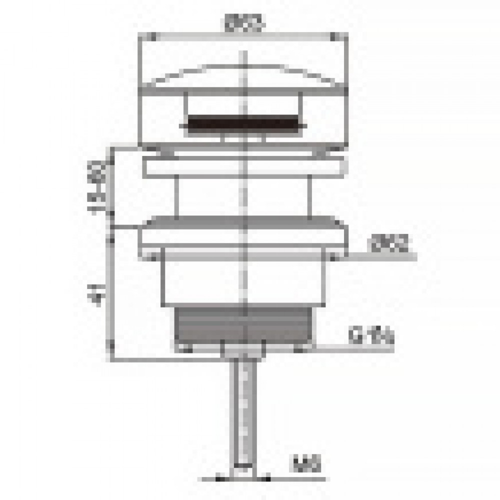 Донный клапан для умывальника 1 1/4 латунь, БРОНЗА, CLIC-CLAC, блистер. AZARIO
