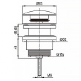 Донный клапан для умывальника 1 1/4 латунь, БРОНЗА, CLIC-CLAC, блистер. AZARIO