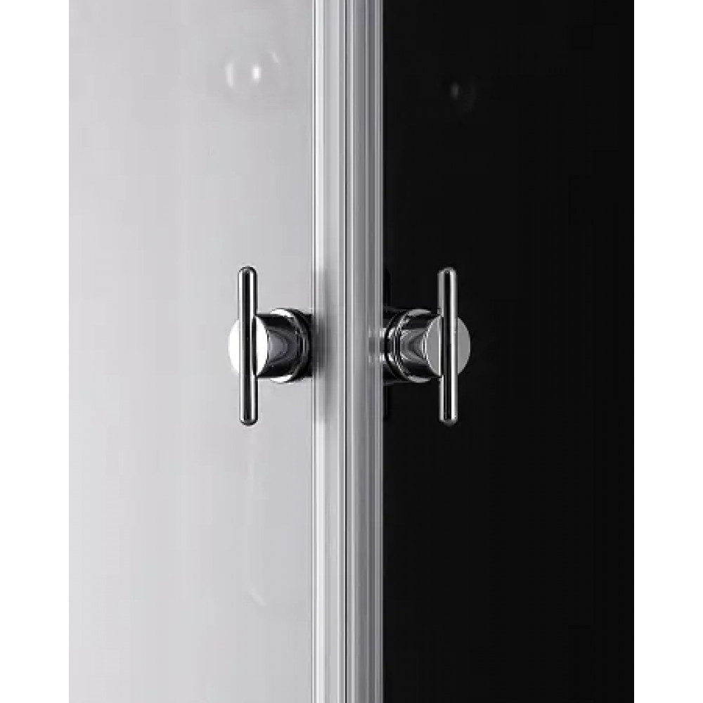 Душевая кабина CS-5180-13L G, 100*80*215 низкая, серая, прямоугольная, стекло 4мм, поддон 13 см