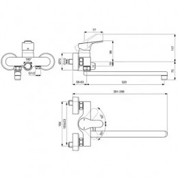 Смеситель, хром, CERABASE, BD595AA