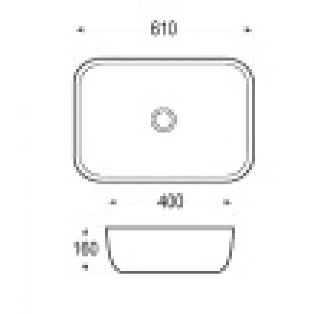 AZ-2143P Раковина накладная. Размер 610*400*160 глянец белая