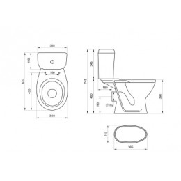 Унитаз-компакт Pro бел.