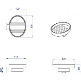 FORNY Мыльница керамическая подвесная, хром