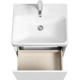 Асти 55 Тумба белый матовый/белый глянец (БЕЗ УМЫВАЛЬНИКА Адриана-55)