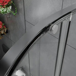 AZ-S43-90-MGR-CL Душевое ограждение SHANGHAI ROD-90х90х195-MGR-CL, прозрачное стекло 6 мм, профиль матовый графит