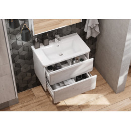 RONDA Модуль д/раковины 700 мм, бетон/белый матовый (подходит раковина Gap Original)