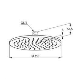 KLUDI A-QA Верхний душ, круглый, плоский, 250 мм