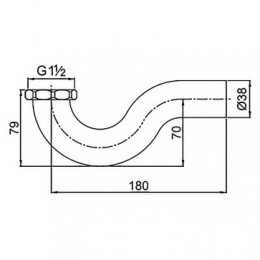 Сифон без выпуска для ванны и душ. поддона G 1 1/2 х 40 латунь, AZARIO, AZ-113-Br