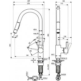 BD416AA GUSTO Смеситель для кухонной мойки с высоким трубчатым вытяжным изливом R-типа