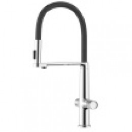 Смеситель для кухни, гибкий излив, керамический картиридж, хром