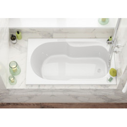 NIKE Ванна акриловая прямоугольная, без панели и каркаса, 120х70 см, белая