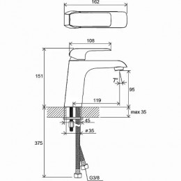 Смеситель для умывальника без донного клапана FL 014.00