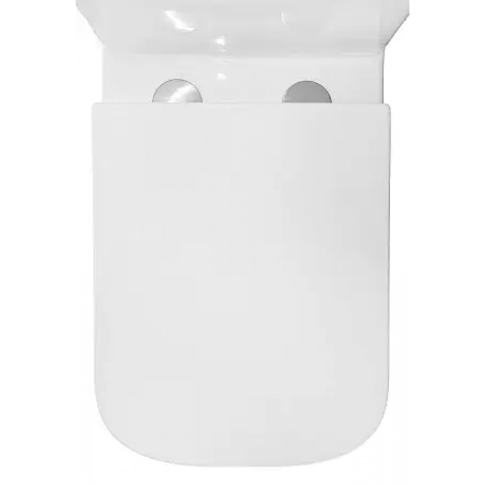 Azario VARO напольный безободковый унитаз в комплекте с сидением ПОЛИПРОПИЛЕН. Размер 615x365x805 мм ( 2 места)