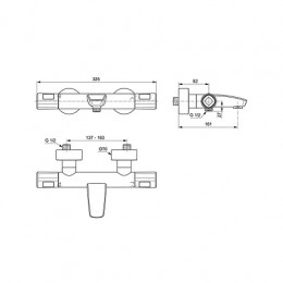 A7238AA Ceratherm T100 Настенный термостатический смеситель для ванны/душа