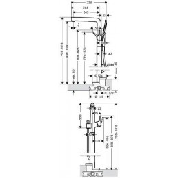 72412000 Talis S Смеситель для ванны, однорычажный, напольный, хром (нужна СЧ 10452180)
