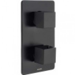 CUBE Термостат для душа, встраиваемый (внешняя часть), БЕЗ ВНУТРЕННЕЙ ЧАСТИ Z00125, с девиаторм 1/2/3/4/5, цвет: черный матовый