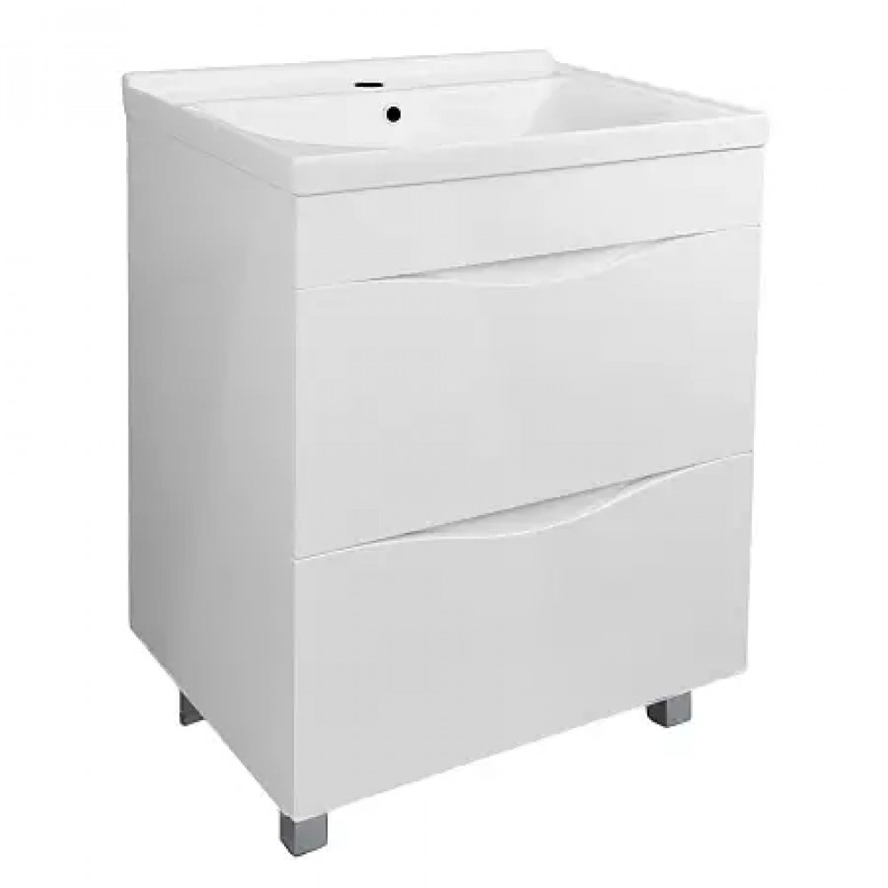 Комплект Тумба Santorini 60 (810*610*470) с раковиной MONTE Neo 60 Белый Глянец