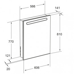 VICTORIA NORD Шкаф зеркальный 600 мм, левый