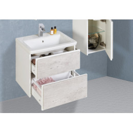 RONDA Модуль д/раковины 700 мм, бетон/белый матовый (подходит раковина Gap Original)