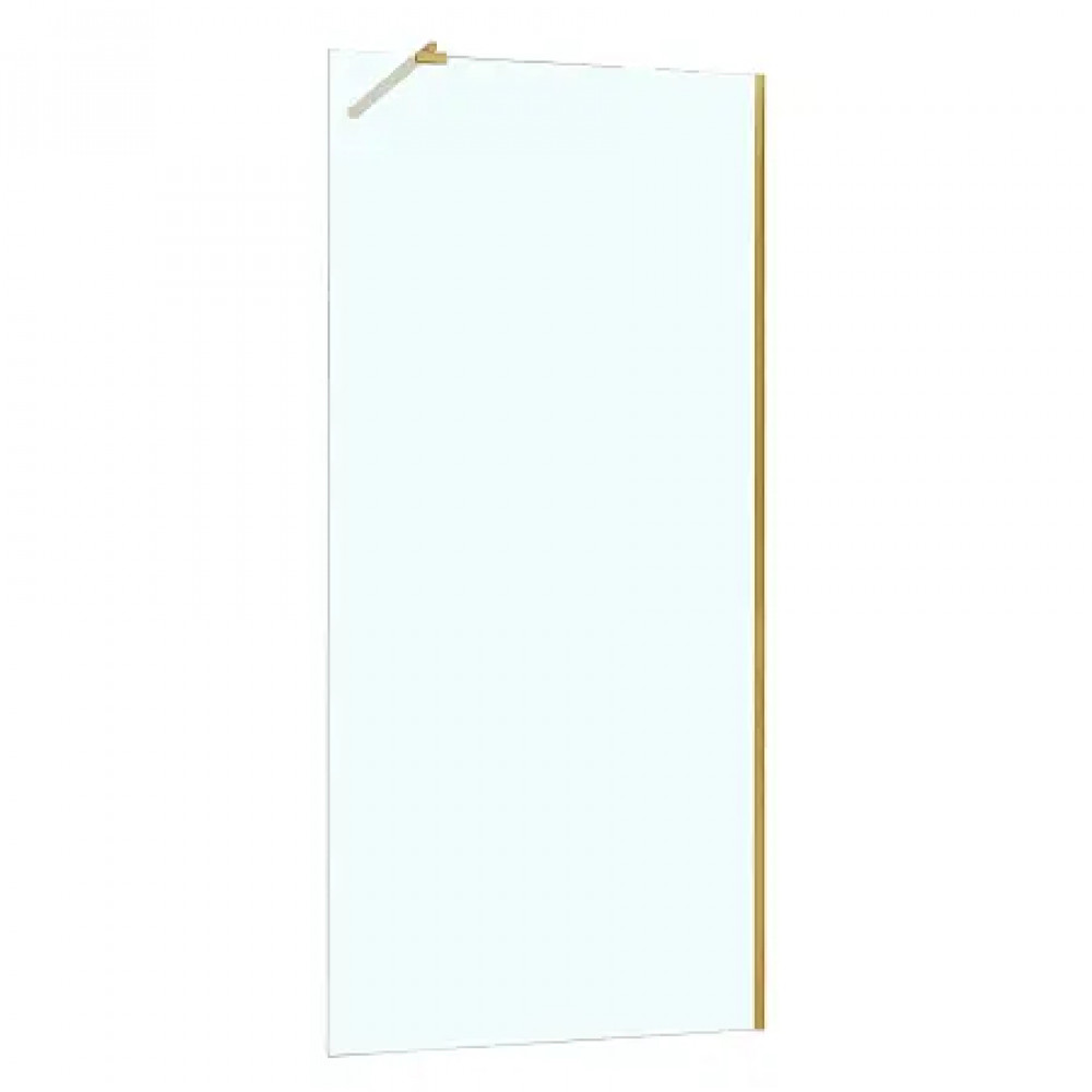 AZ-251-100-BGL-CL Душевая перегородка Walk-in, 100x195-BGL-CL, прозрачное стекло 8 мм, профиль брашированное золото