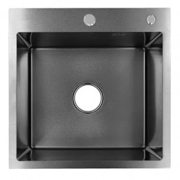 AZARIO кухонная мойка SABRINA (500*500*200) нержавеющая сталь цвет "оружейная сталь" (сифон)
