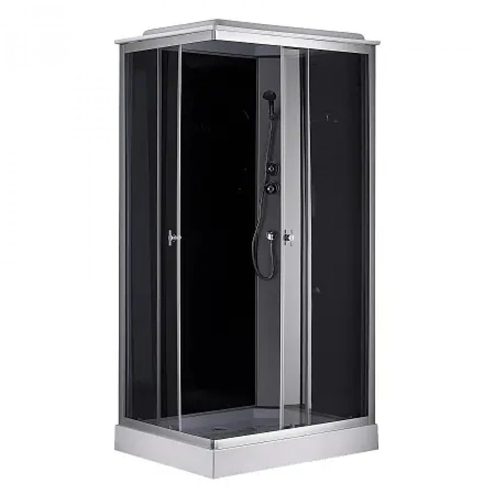 Душевая кабина CS-5180-13R G, 100*80*215 низкая, серая, прямоугольная, стекло 4мм, поддон 13 см