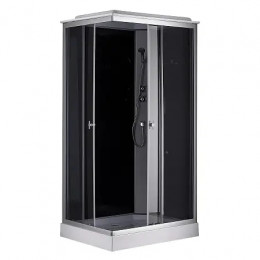 Душевая кабина CS-5180-13R G, 100*80*215 низкая, серая, прямоугольная, стекло 4мм, поддон 13 см