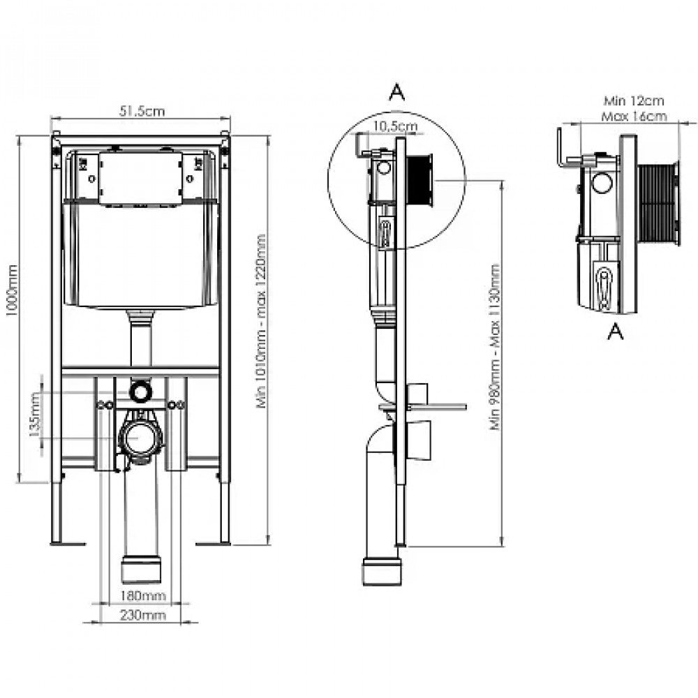 Сет Loranto Prestige Инсталляция + Azario Teramo (квадратный) подвесной безободковый унитаз в комплекте с сидением микролифт 490*340*350