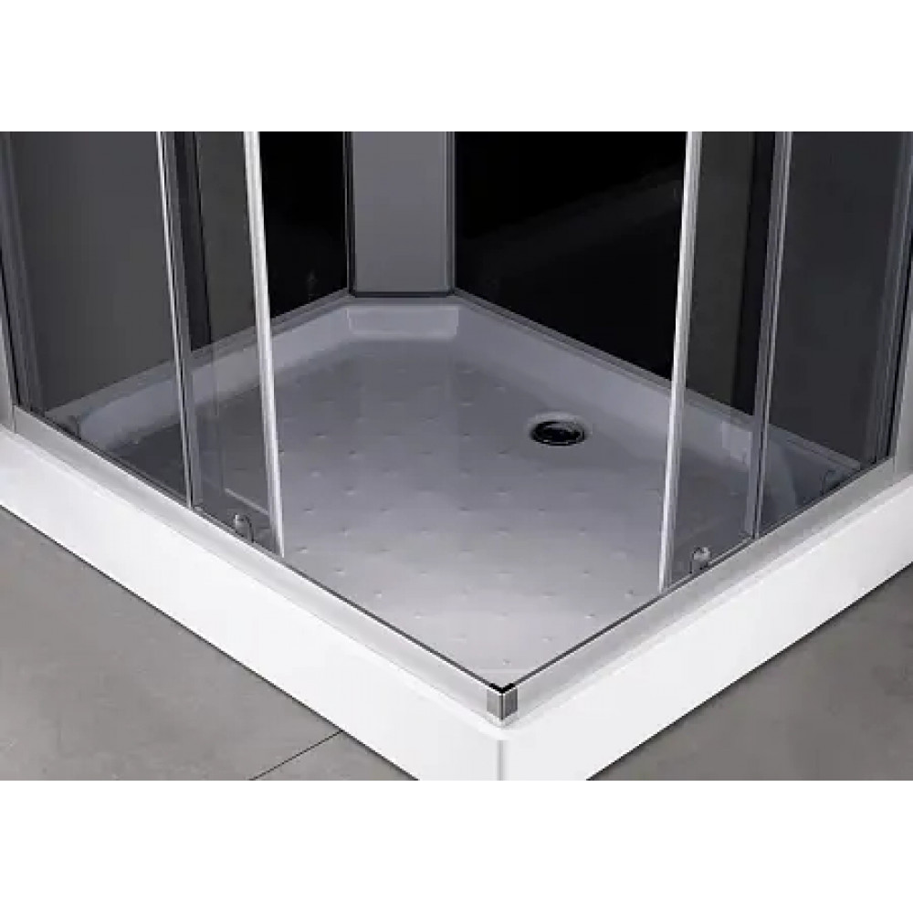 Душевая кабина CS-5180-13L G, 100*80*215 низкая, серая, прямоугольная, стекло 4мм, поддон 13 см
