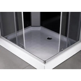 Душевая кабина CS-5180-13L G, 100*80*215 низкая, серая, прямоугольная, стекло 4мм, поддон 13 см