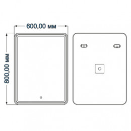 AZARIO зеркало Adriana влагостойкое с подсветкой 600*800