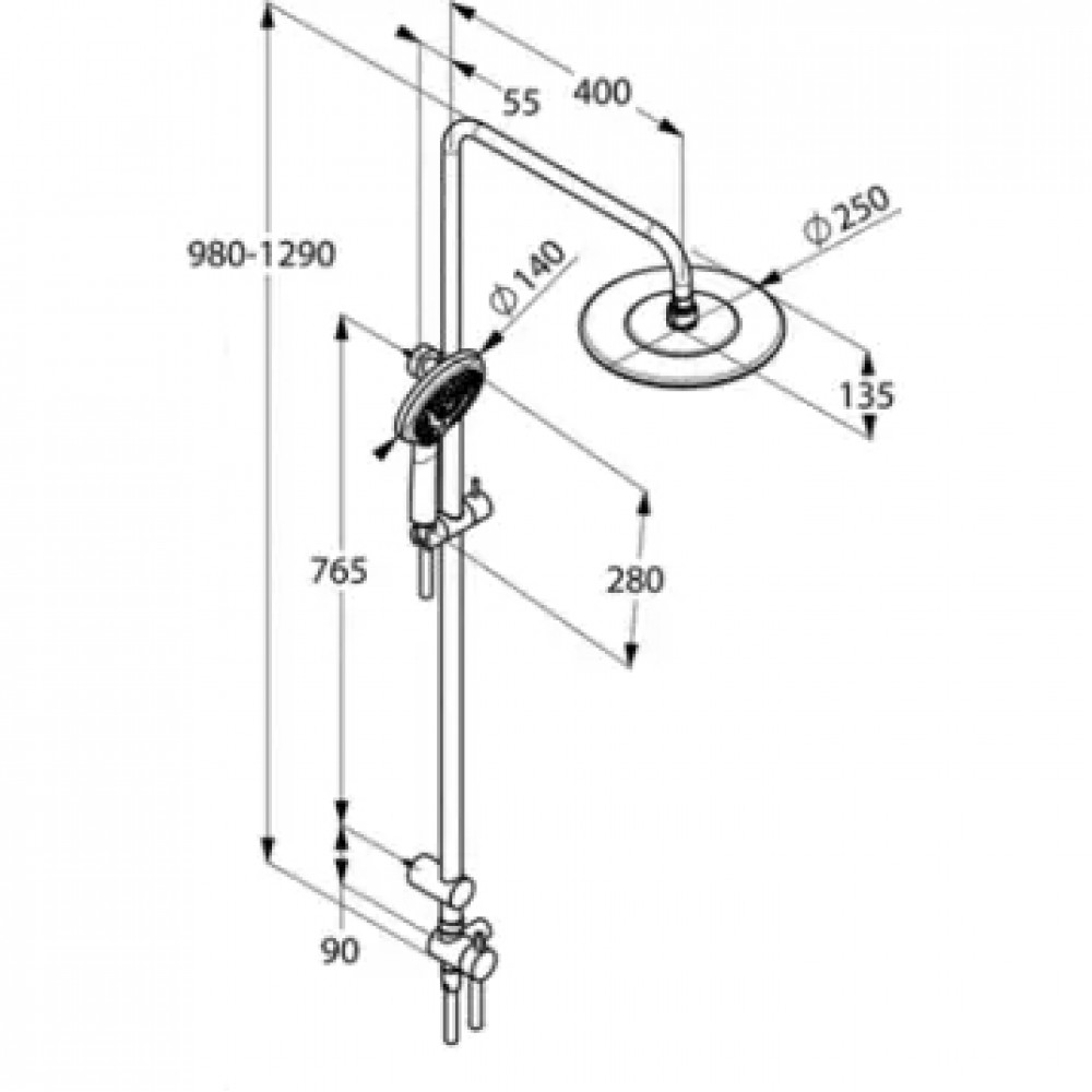 KLUDI FRESHLINE DUAL SHOWER SYSTEM