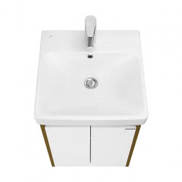 Сканди 45 Тумба Doors Белый/Дуб Рустикальный (БЕЗ УМЫВАЛЬНИКА Адриана-45)