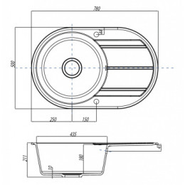 Кухонная Мойка Верона Одинар.с Крыл. Серый шелк NEW