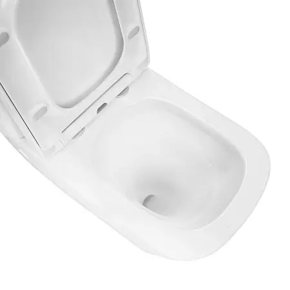 Terra Унитаз напольный с функцией Торнадо, в комплекте с бачком и сиденьем микролифт, дюропласт. Размер:620*360*810mm (2 места)