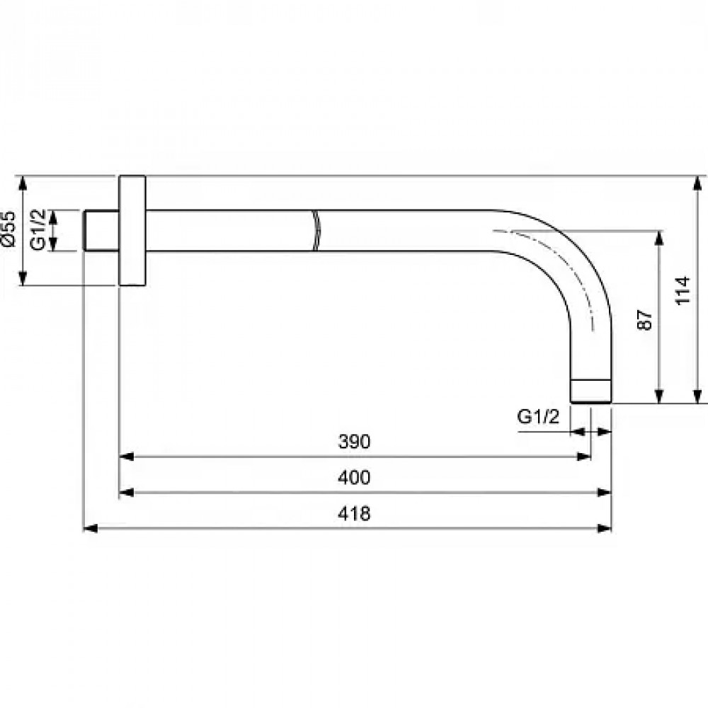 A7573XG CERATHERM T100 Промо комплект, состоящий из: BC807XG IDEALRAIN Держатель с подключением душевой лейки 1/2", цилиндрический дизайн, металлическ