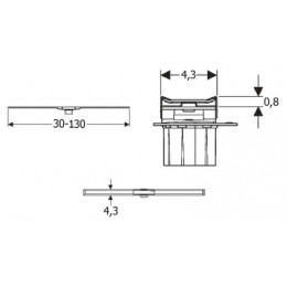 154.451.KS.1 CleanLine20 Крышка душевого канала L=30-130см, электрополированная нержавеющая сталь, полированная нержавеющая сталь
