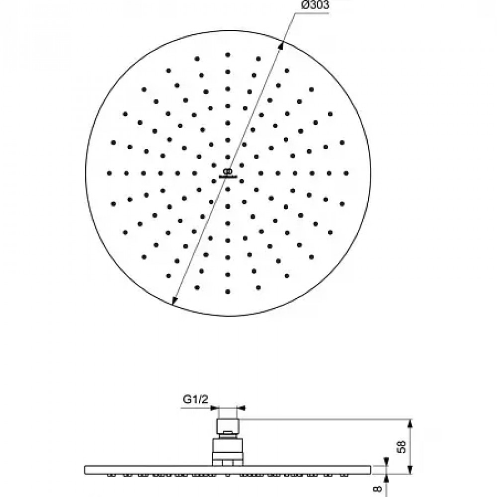 A7573XG CERATHERM T100 Промо комплект, состоящий из: BC807XG IDEALRAIN Держатель с подключением душевой лейки 1/2", цилиндрический дизайн, металлическ