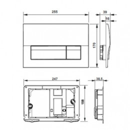ACTIVE Смывная клавиша PL B01 для ПЭК, хром матовый