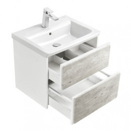RONDA Модуль д/раковины 600 мм, бетон/белый матовый (подходит раковина Gap Original)