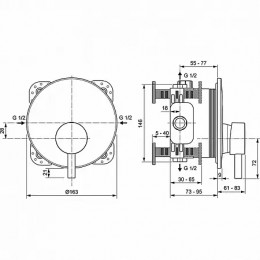A7388XG CERALINE Встраиваемый смеситель для душа