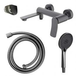 Escaro Смеситель для ванны с ручным душем, серый графит