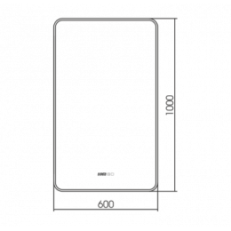 AZARIO зеркало INCANTO-BLACK 600*1000 - 3 часы, подогрев, сенсор выкл, парящая подсветка (в стену)