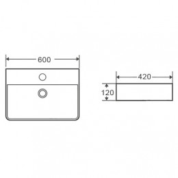 AZ-2173 раковина накладная (600*420*130 mm)