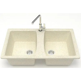 AZARIO кухонная мойка Elmas (780х500х190) Бежевая (сифон + герметик)